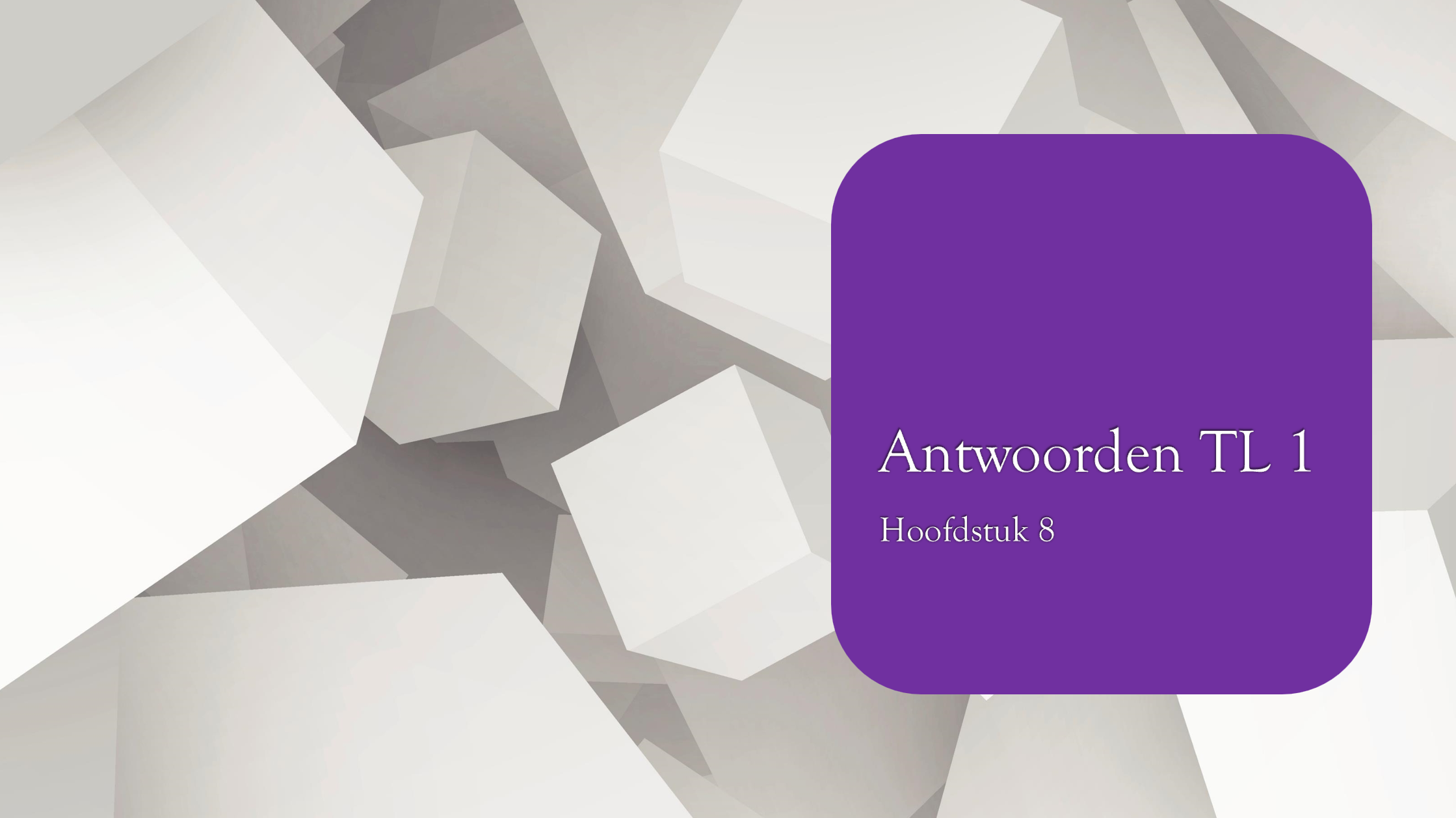 Antwoorden hfst 8