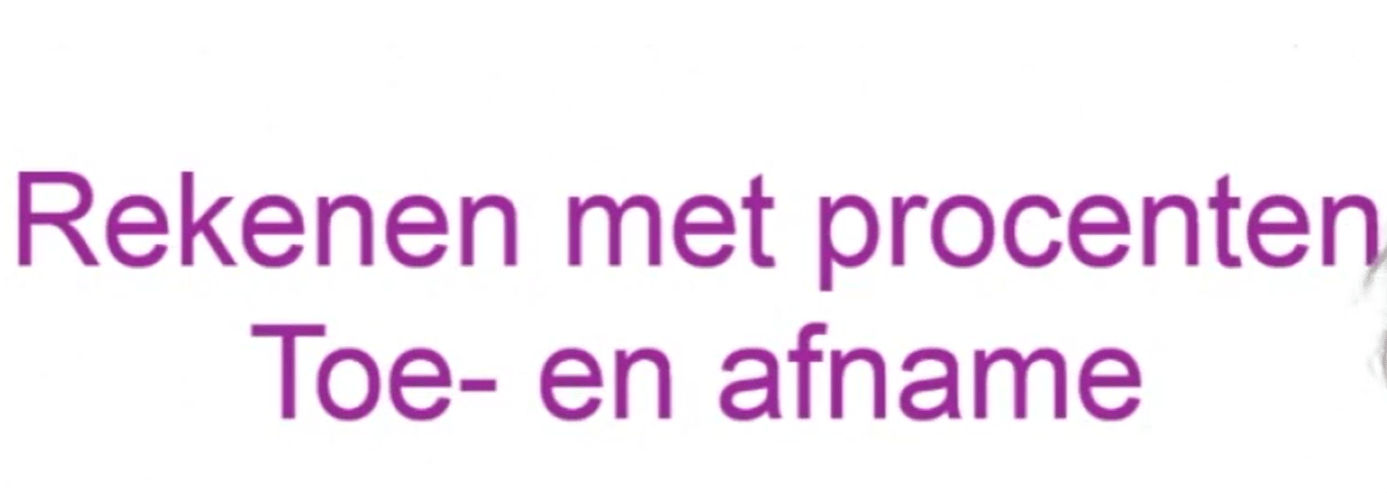 Procentuele af- en toename