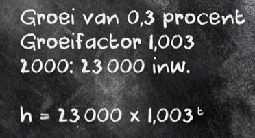 Werken met de groeifactor 1 - exponentiële formule