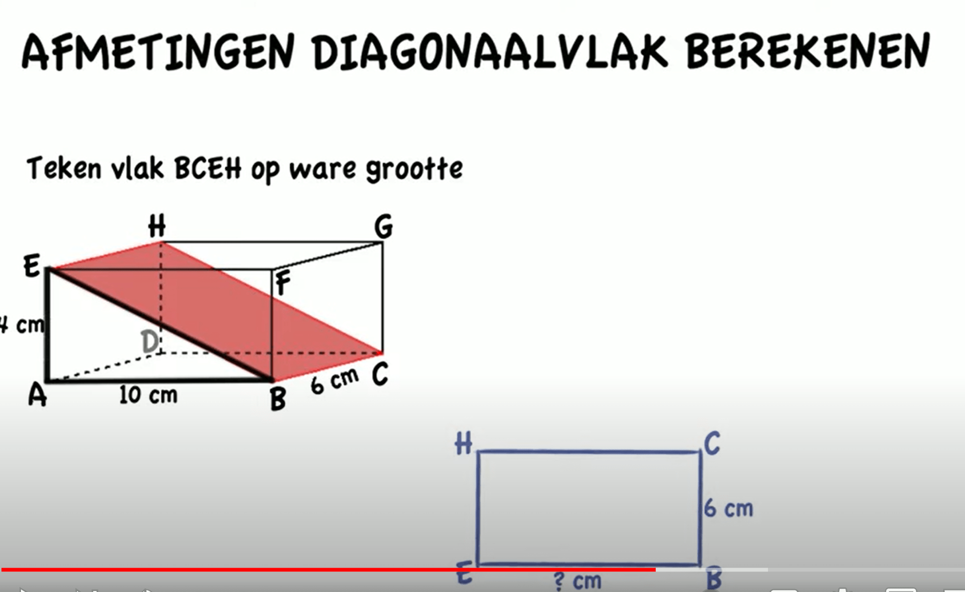Afmetingen diagonaalvlak berekenen 1