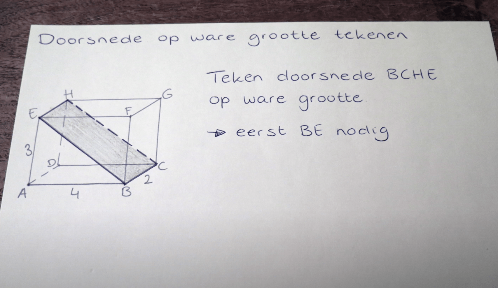 Afmetingen diagonaalvlak berekenen 2