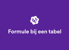 Formule maken bij een tabel
