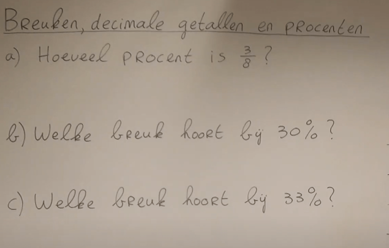 Breuken, decimale getallen en procenten