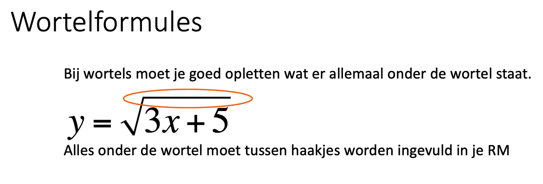 Formules met een wortel