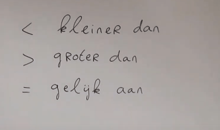 5 D - Groter dan / kleiner dan / gelijk aan