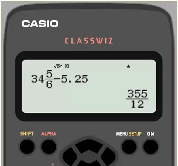 5 I 1 - Gebruik wisseltoets bij breuken (Casio FX 82)