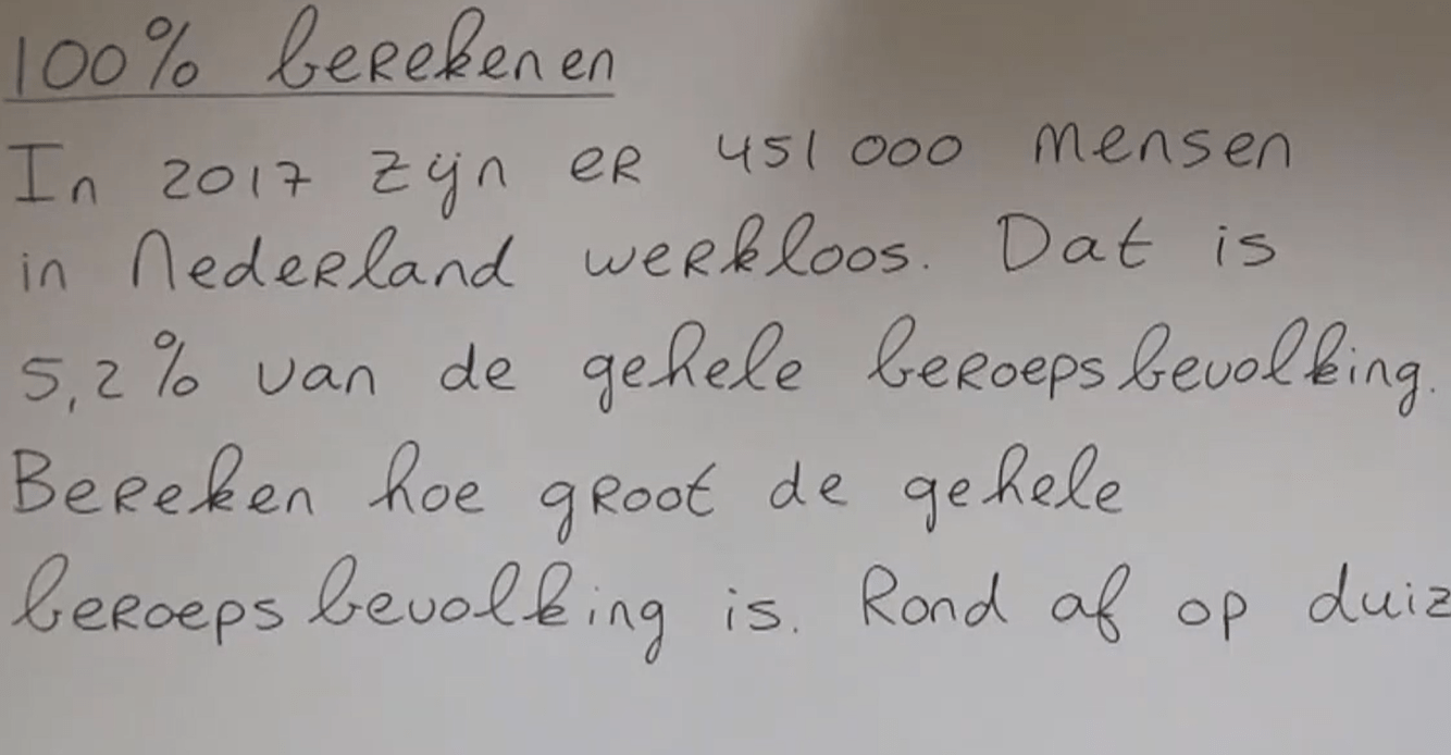 5 O - Terugrekenen naar 100%