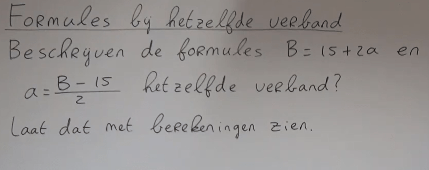 7 W - Formules bij hetzelfde verband